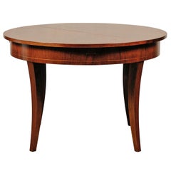 Late 19th/Early 20th Century Austrian Style Round Walnut Extension Dining Table