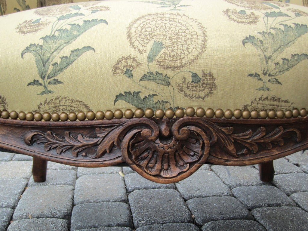 French 19th Century Large Louis XV Style Bergere in Jasper