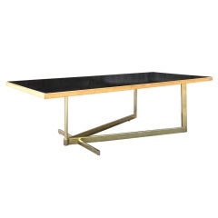 Mid C Painted Wood Coffee Table With Bronze Base