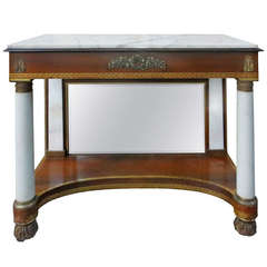 Early 19th Century Fine Classical Marble-Top Mahogany Pier Table
