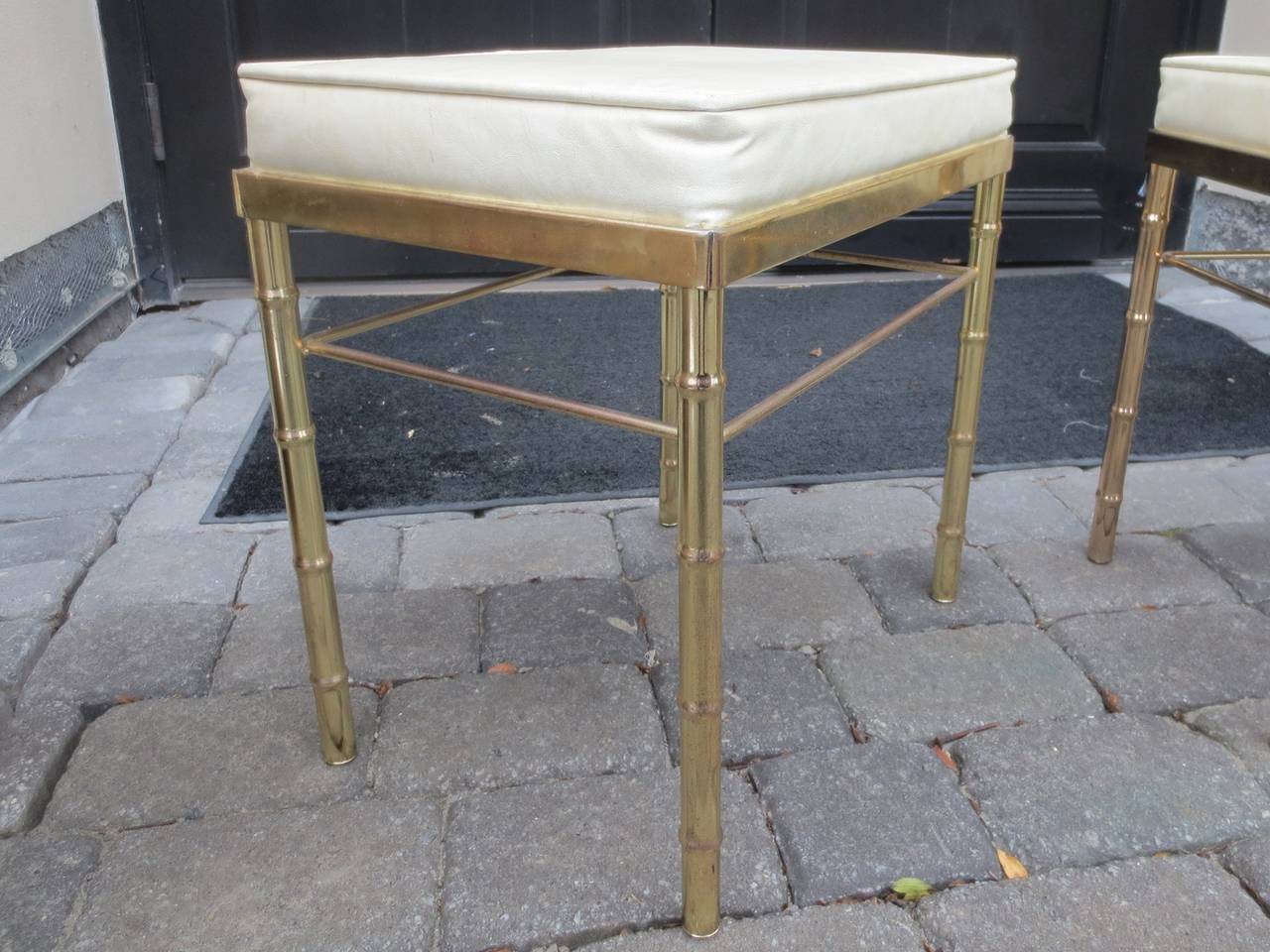 20th Century Pair of Mid Century Brass Benches
