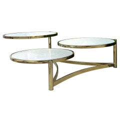 1970's Italian Pivoting Glass Top Circle Table