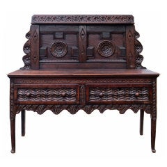 18thc English Welsch Server, Exceptionally Carved