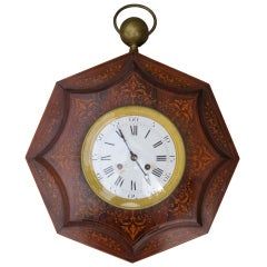 French Octagonal Wall Clock, Stamped "A.M. Paris 1823"