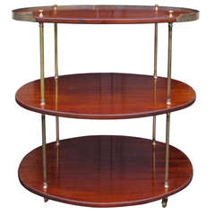 Jumbo 20th Century Mahogany Three Tier Brass Etagere