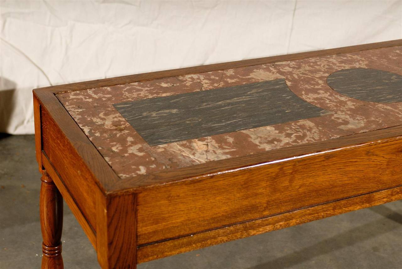 19th Century English Inset Marble-Top Serving Table 2