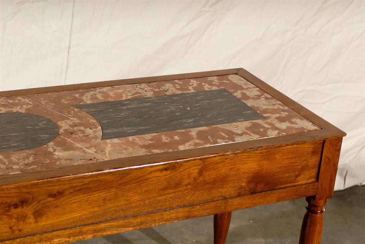 19th Century English Inset Marble-Top Serving Table 3