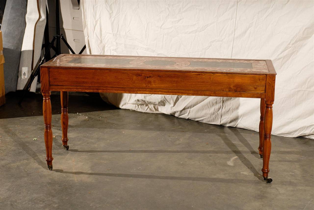 19th Century English Inset Marble-Top Serving Table 4