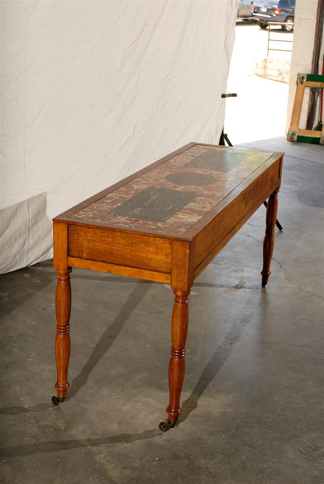 19th Century English Inset Marble-Top Serving Table 6