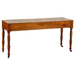 19th Century English Inset Marble-Top Serving Table