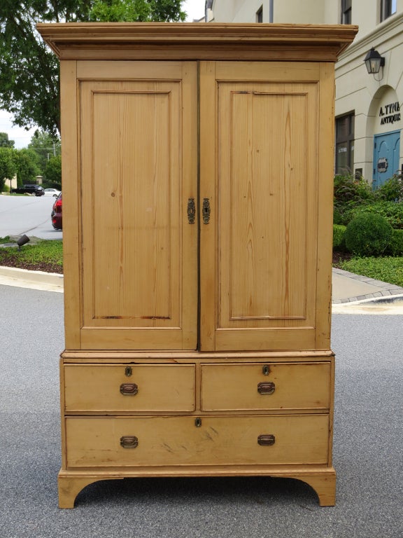 19th c. English Pine Linen Press at 1stDibs