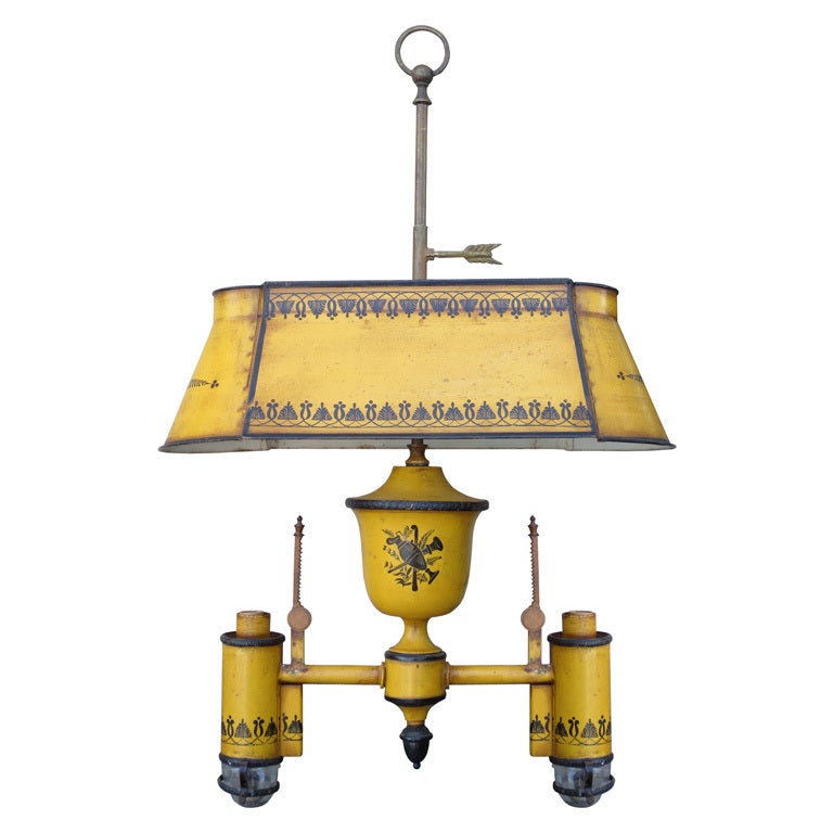 20th Century Yellow Tole Chandelier