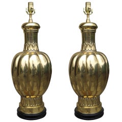 Pair of Brass Lamps Attributed to Marlboro