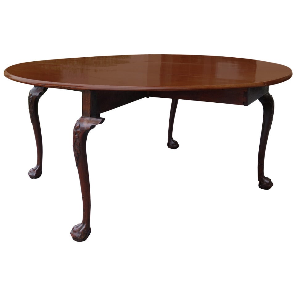 18th-19th Century George II Mahogany Cabriole Drop-Leaf Table