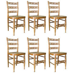 Antique Set of Six 19th Century American Hitchcock Style Chairs