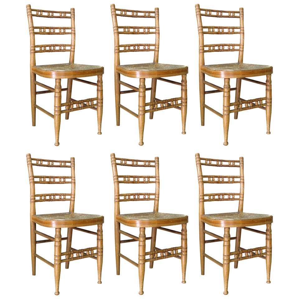 Set of Six 19th Century American Hitchcock Style Chairs