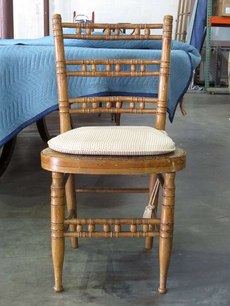 SET OF SIX 19thC AMERICAN HITCHCOCK STYLE CHAIRS, WITH RUSH SEATS