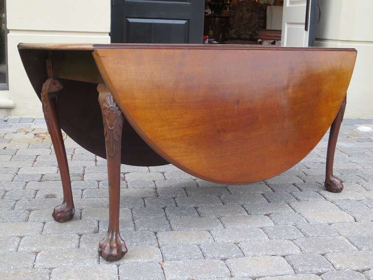 18th-19th Century George II Mahogany Cabriole Drop-Leaf Table In Good Condition In Atlanta, GA