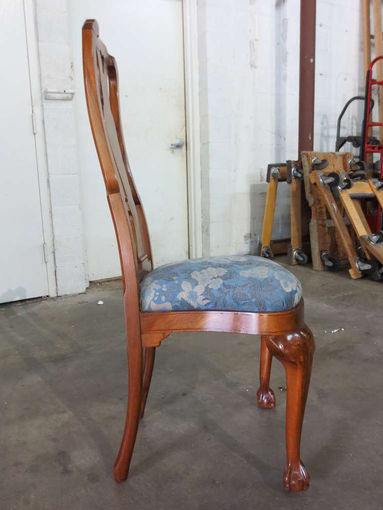 Late 19th-Early 20th Century Set of Six Continental Fruitwood Inlaid Side Chairs 1
