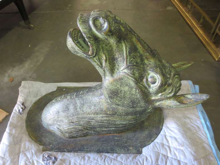 Pair of 20th Century Modern Patinated Metal Horse Heads In Good Condition In Atlanta, GA