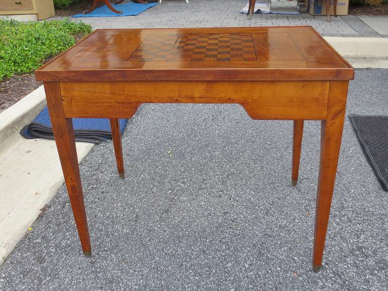 18th-19th century fruitwood tric trac table.