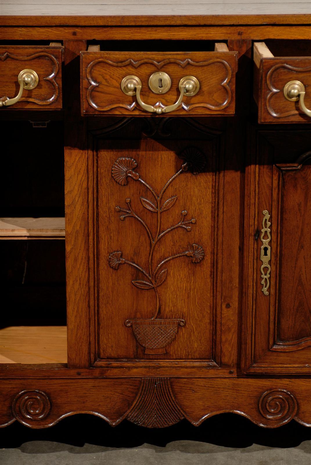 19th Century Louis XV Style French Buffet with Two Doors and Three Drawers 2