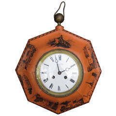 19th Century French Painted Tole Clock by Paul Garnier 6