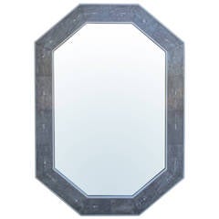 20th Century Shagreen Octagonal Mirror in the Style of Karl Springer