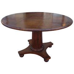 20th Century Round Inlaid Dining Table