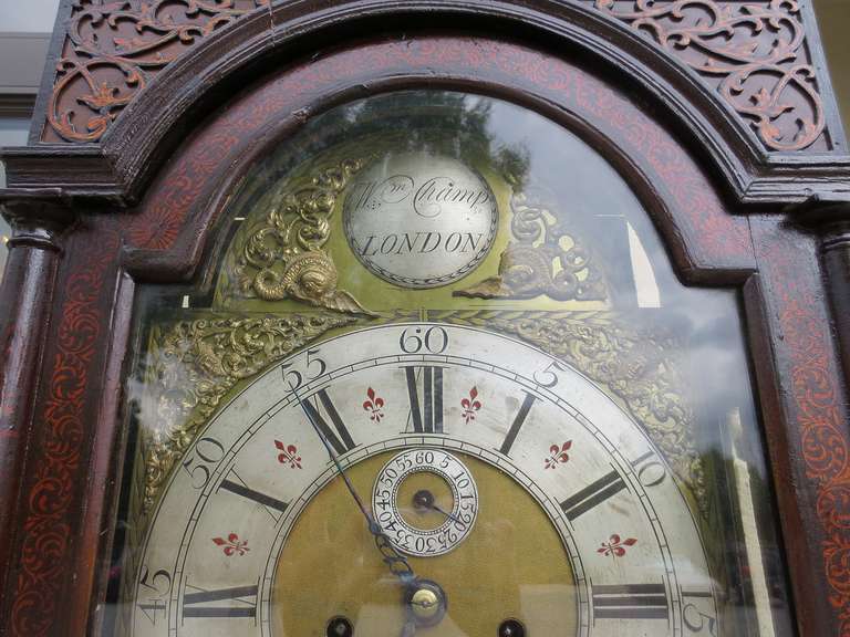 18th-19th Century English W.M. Champ, London Chinoiserie Tall Case Clock In Good Condition In Atlanta, GA