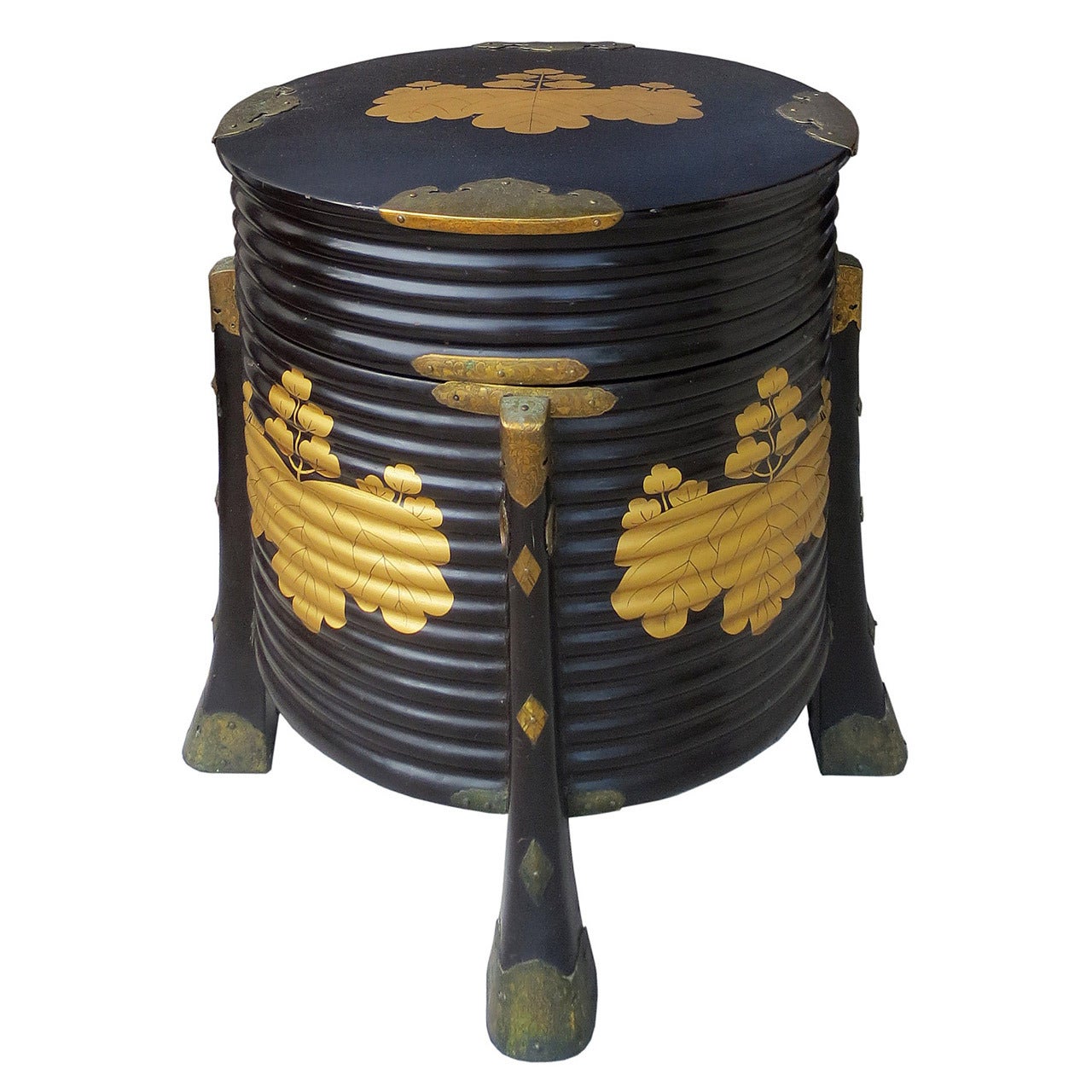 19thc Edo Period Japanese Lacquer "hakko Bako" Box 
Cover