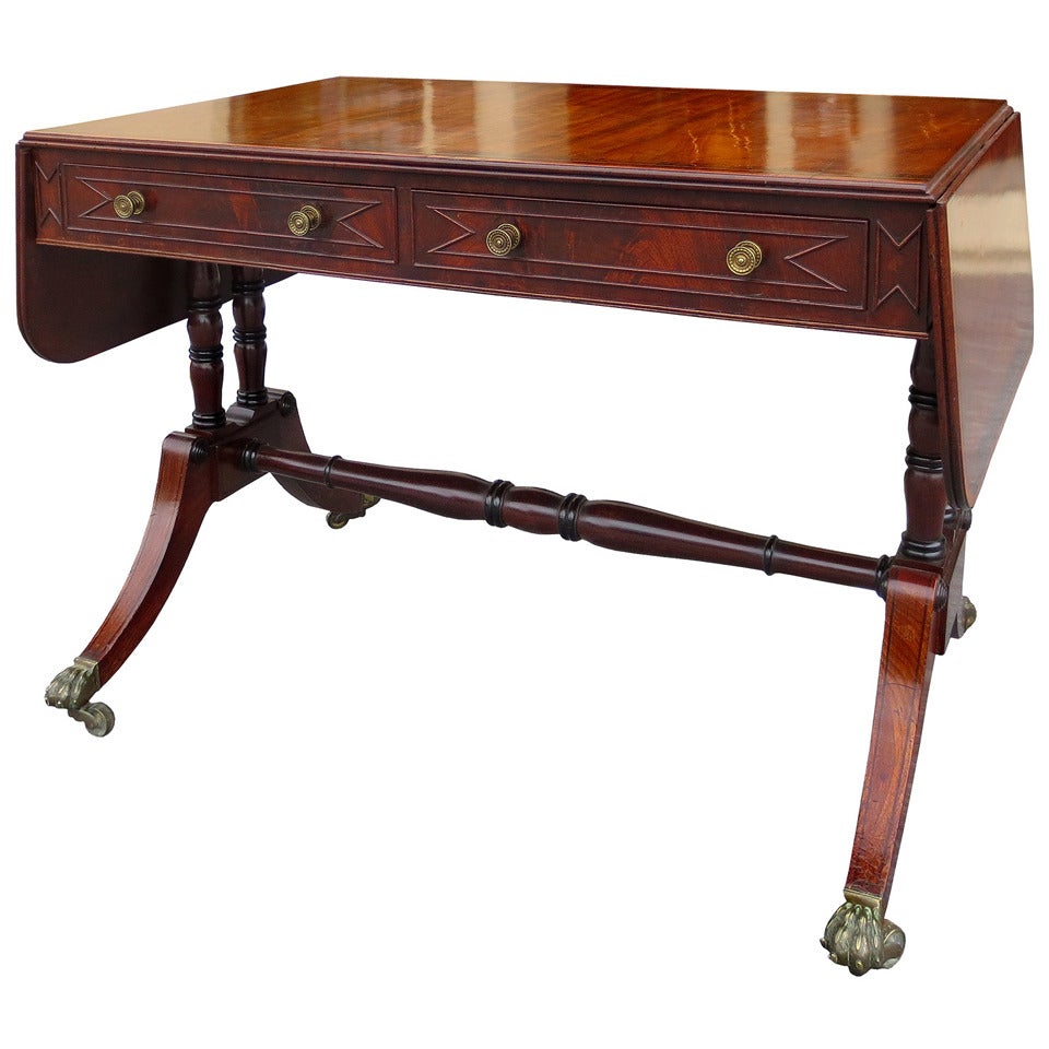 19th Century Regency Style Mahogany Sofa Table For Sale