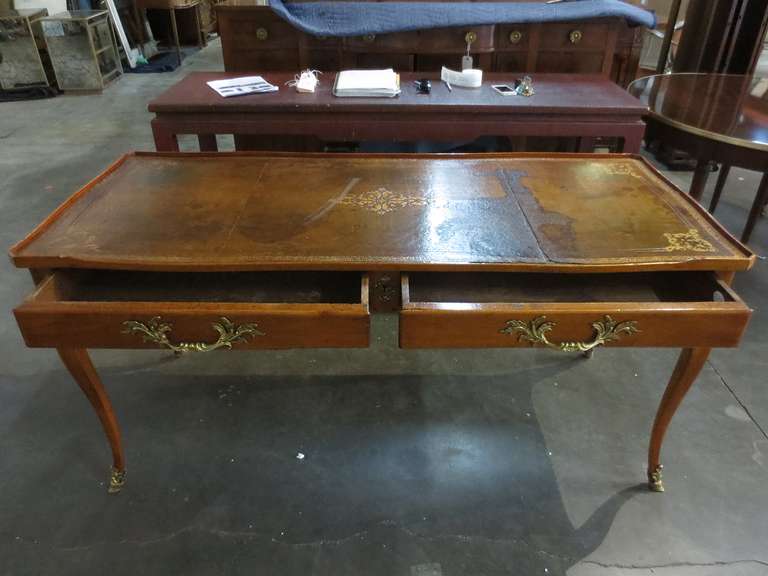 19th Century French Leather Top Bureau Plat Desk 4