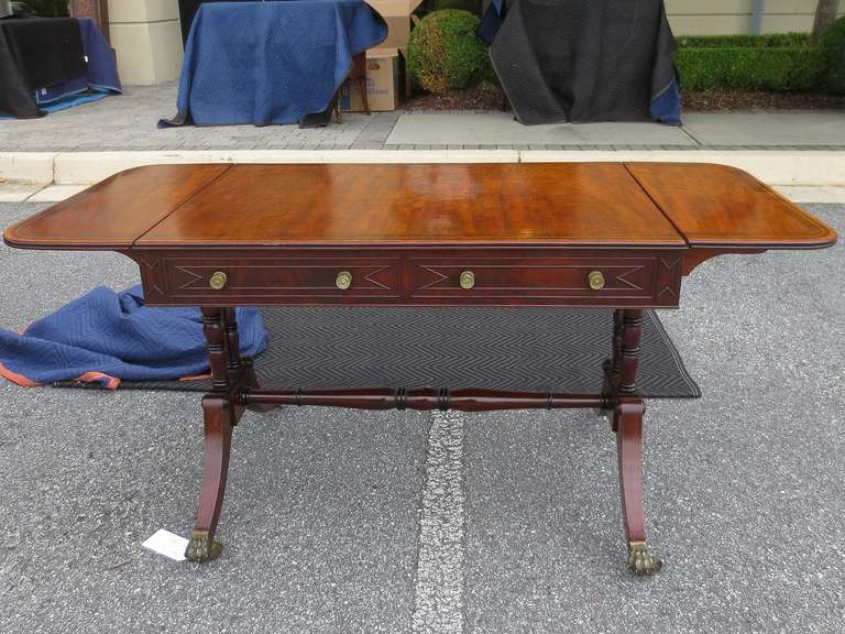 19th Century Regency Style Mahogany Sofa Table In Good Condition For Sale In Atlanta, GA