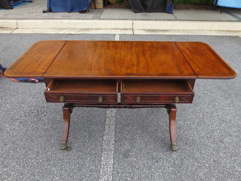 19th Century Regency Style Mahogany Sofa Table For Sale 1