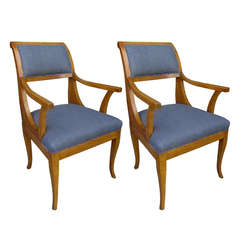 PAIR OF 19thC BEIDERMEIER ARMCHAIRS