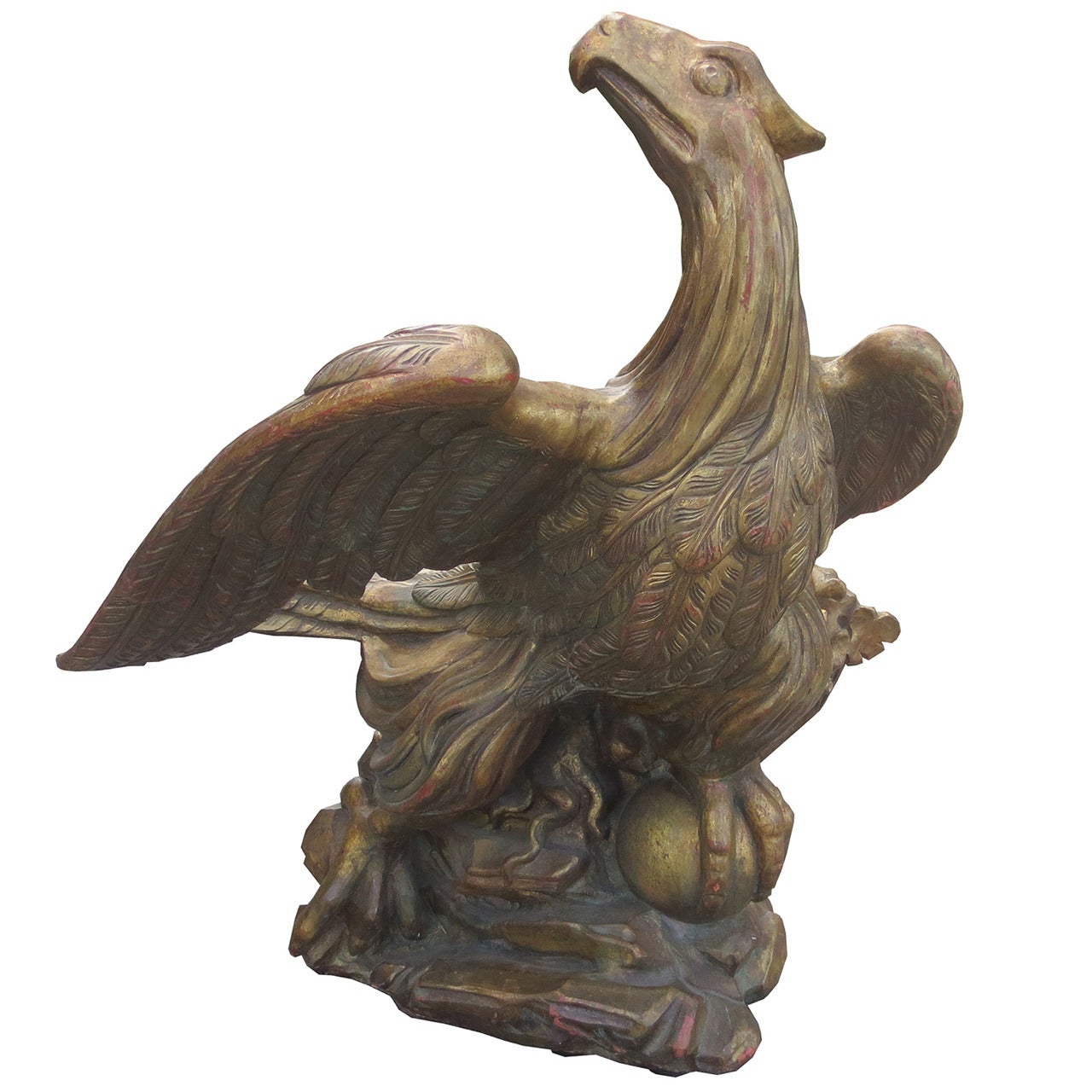 20th Century Large Giltwood Eagle Sculpture For Sale