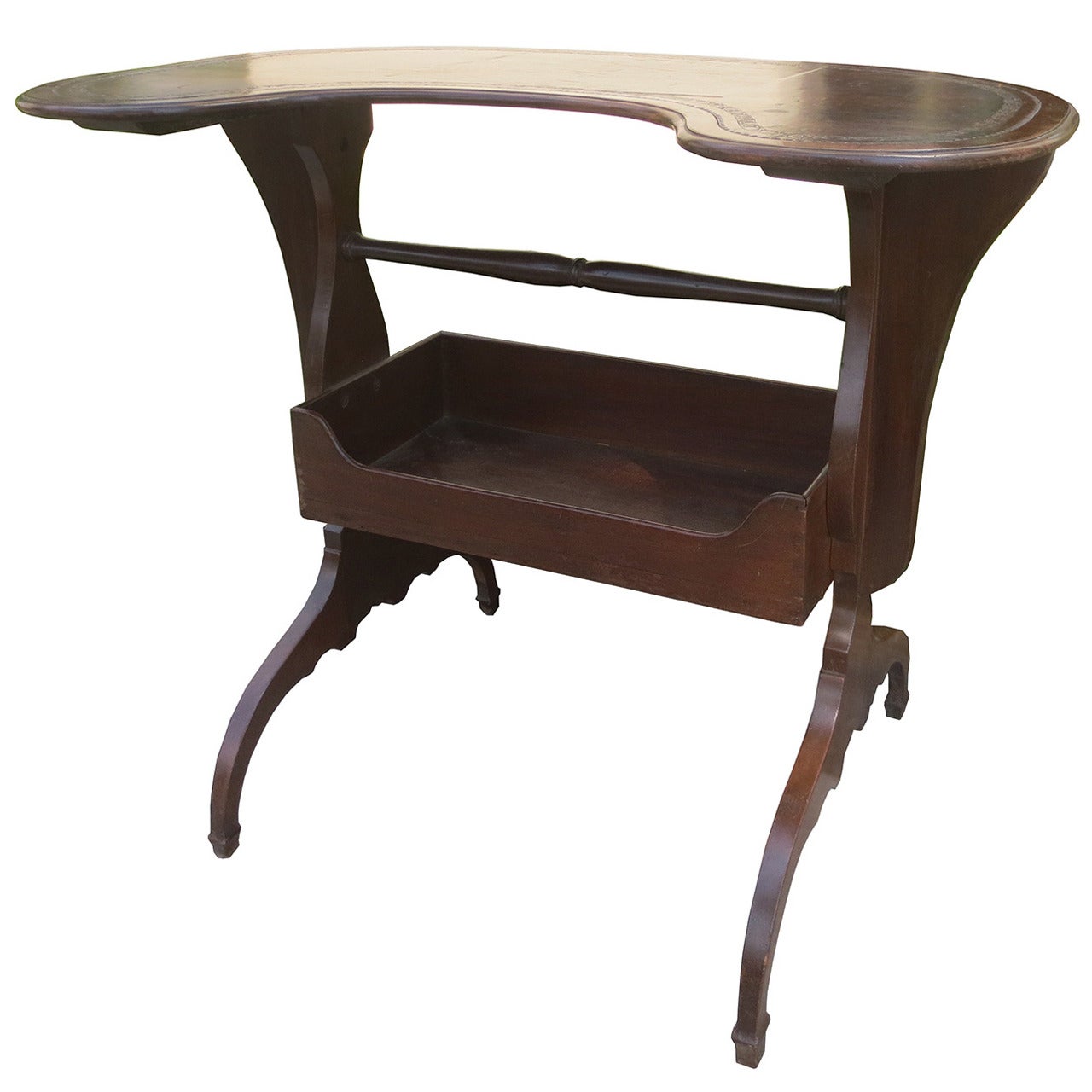 18th-19th Century French Kidney Shape Leather Top Writing Table