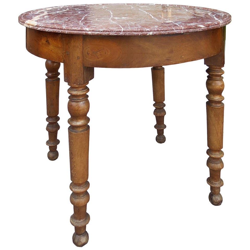 19th Century French Marble Top Table For Sale