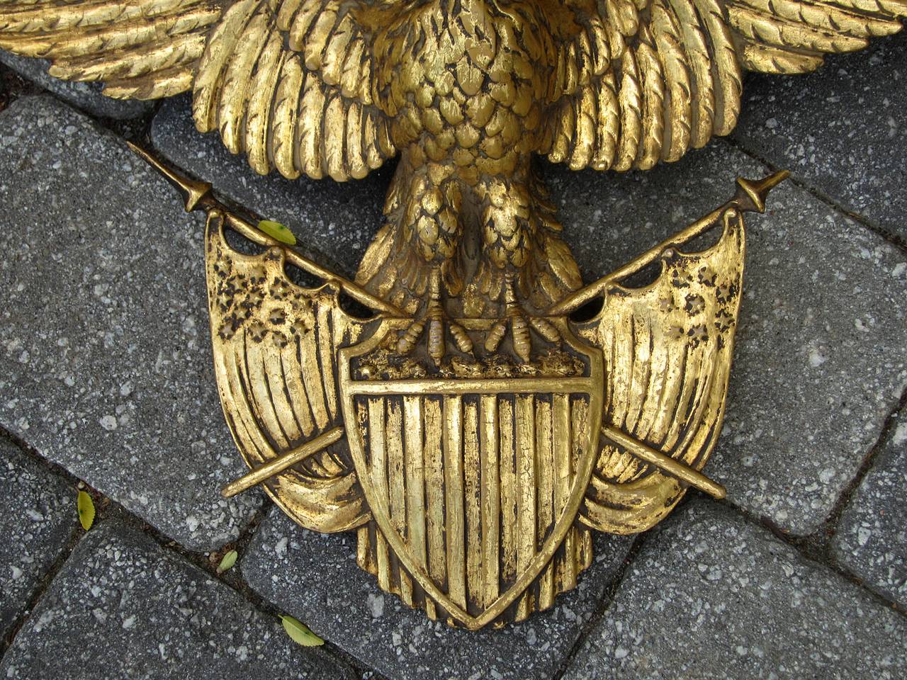 Hand-Carved 20th Century Gilt Eagle Bracket with Florian Papp, Inc., New York Label