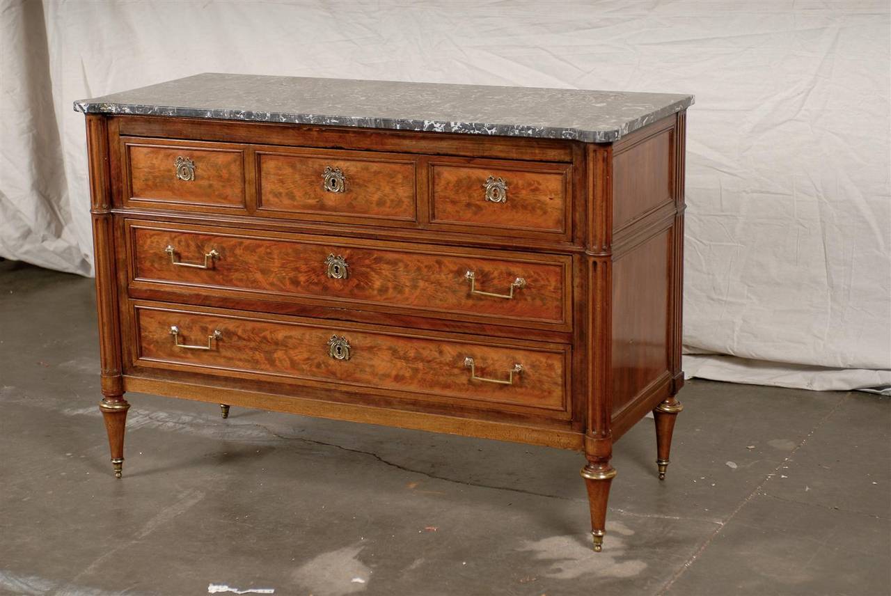 19th Century Marble-Top Mahogany Commode 1