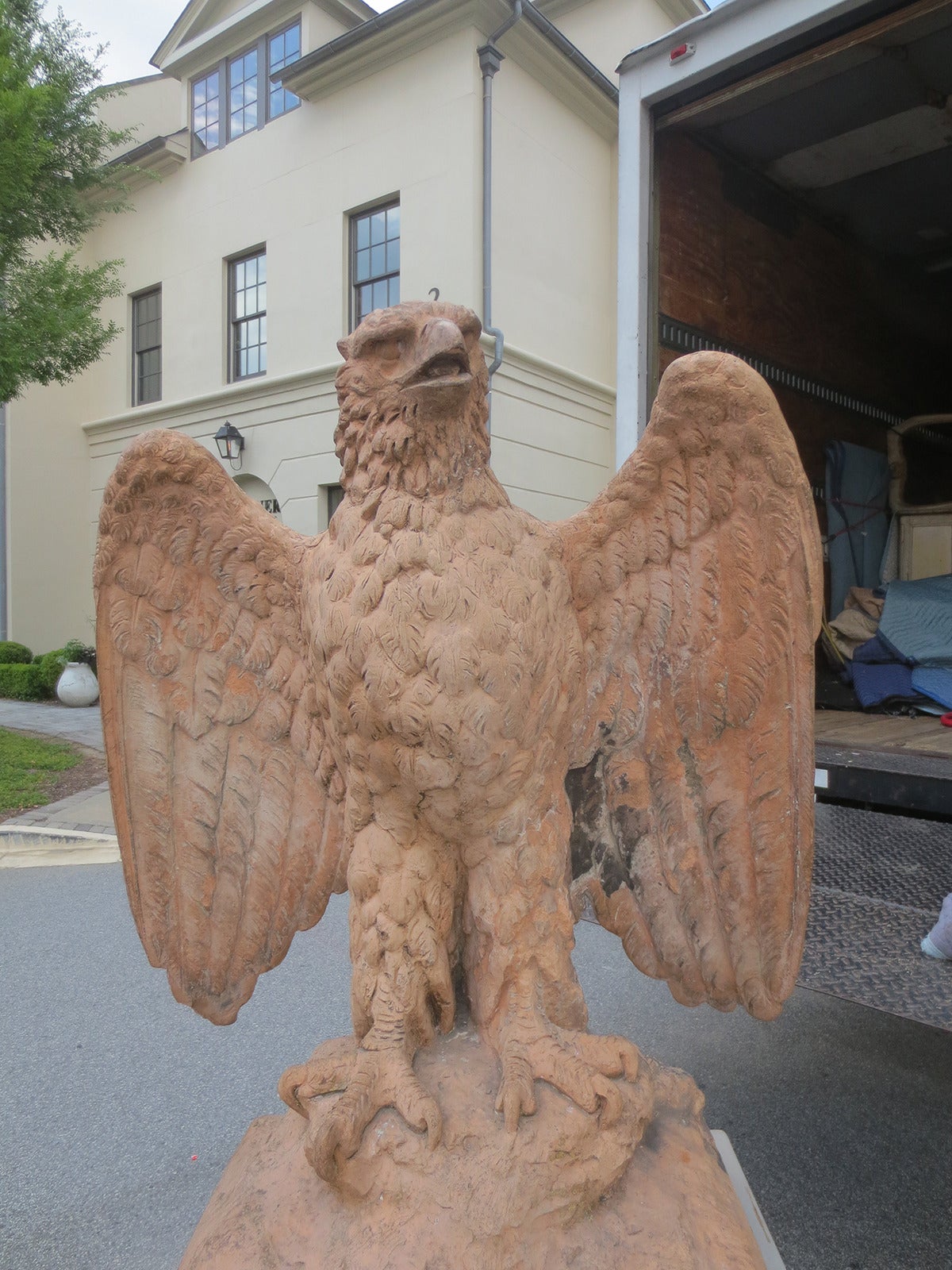 Terracotta Eagle, impressive scale, circa 1850.