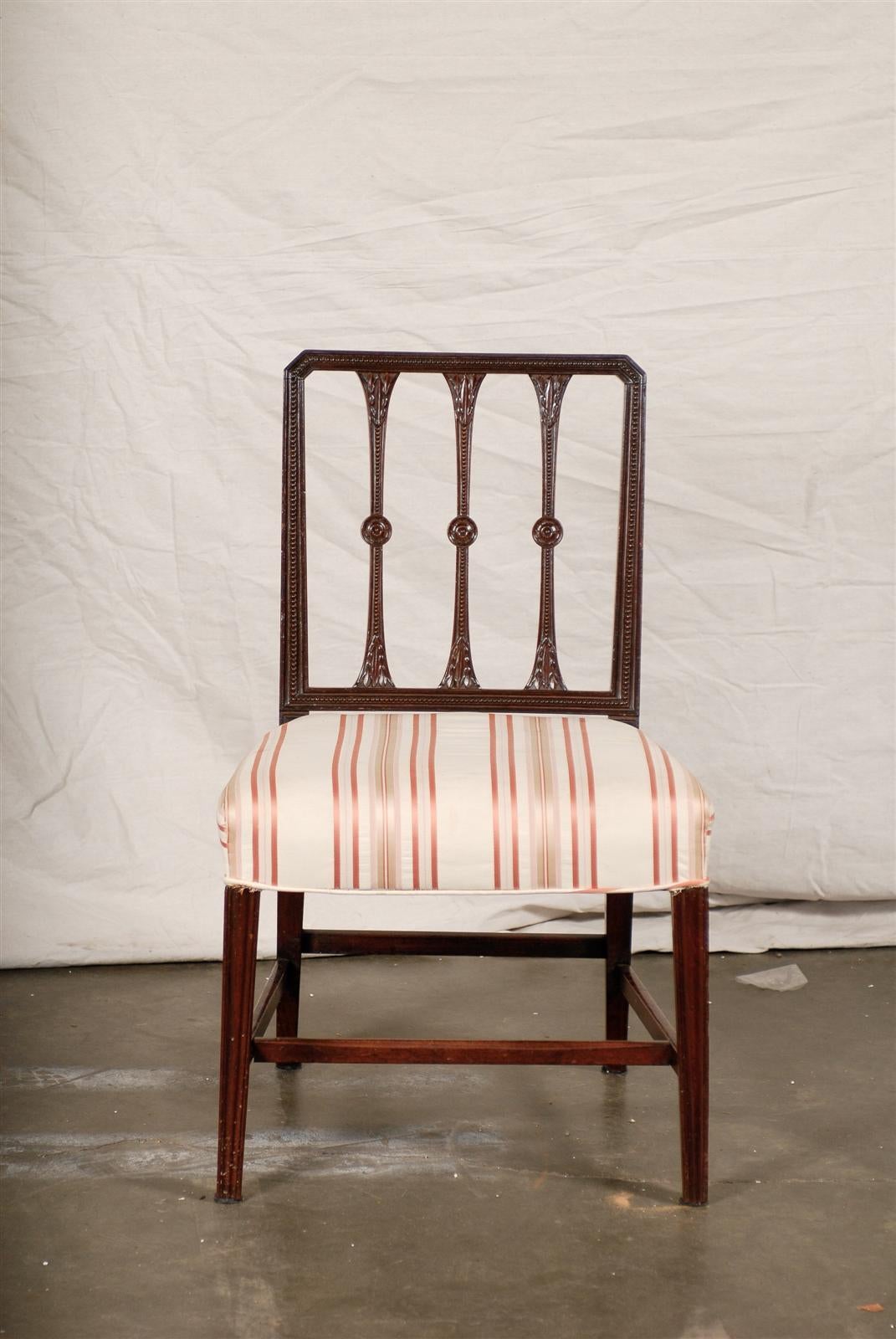 Neoclassical Set of Eight 19th Century Sheraton Dining Chairs