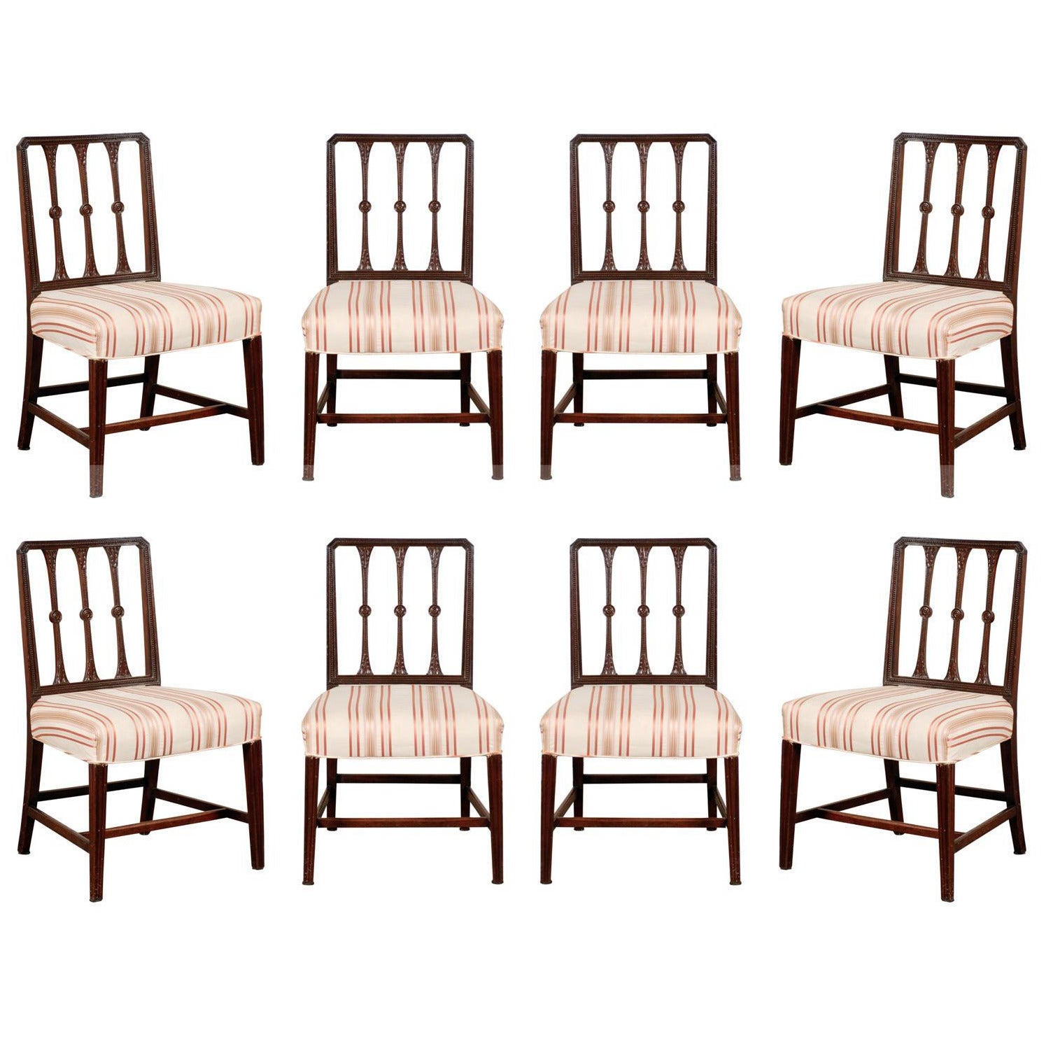 Set of Eight 19th Century Sheraton Dining Chairs