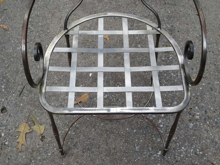 Late 20th Century 1970's/80's Set of 12 Polished Steel Chairs, Stamped 