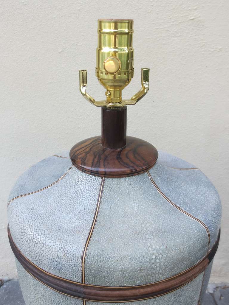 Midcentury Shagreen Lamp in the Manner of Karl Springer