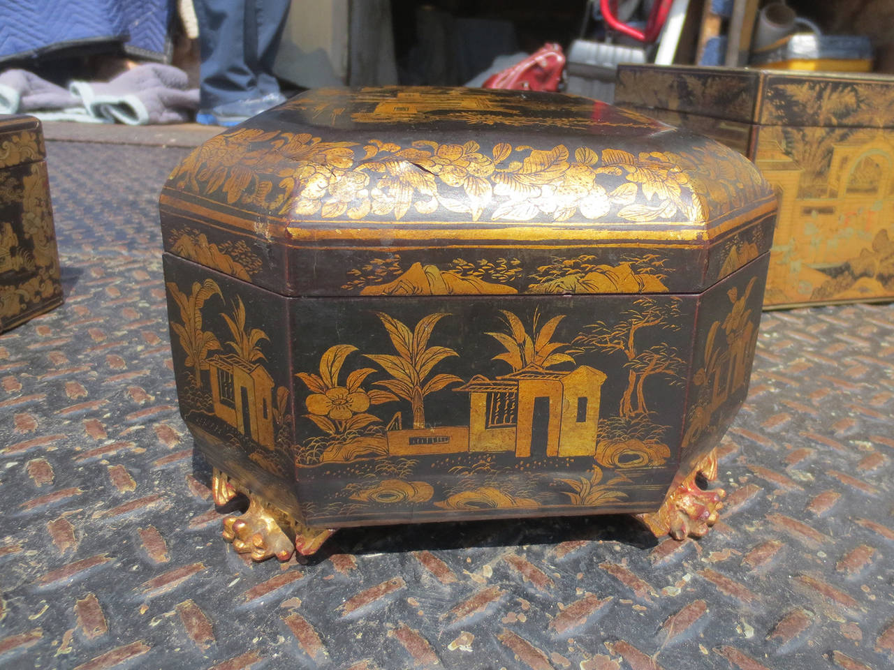 19th Century Chinoiserie Sewing Box 1