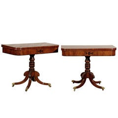 Pair of 19th Century William IV Figured Mahogany Game Tables 12