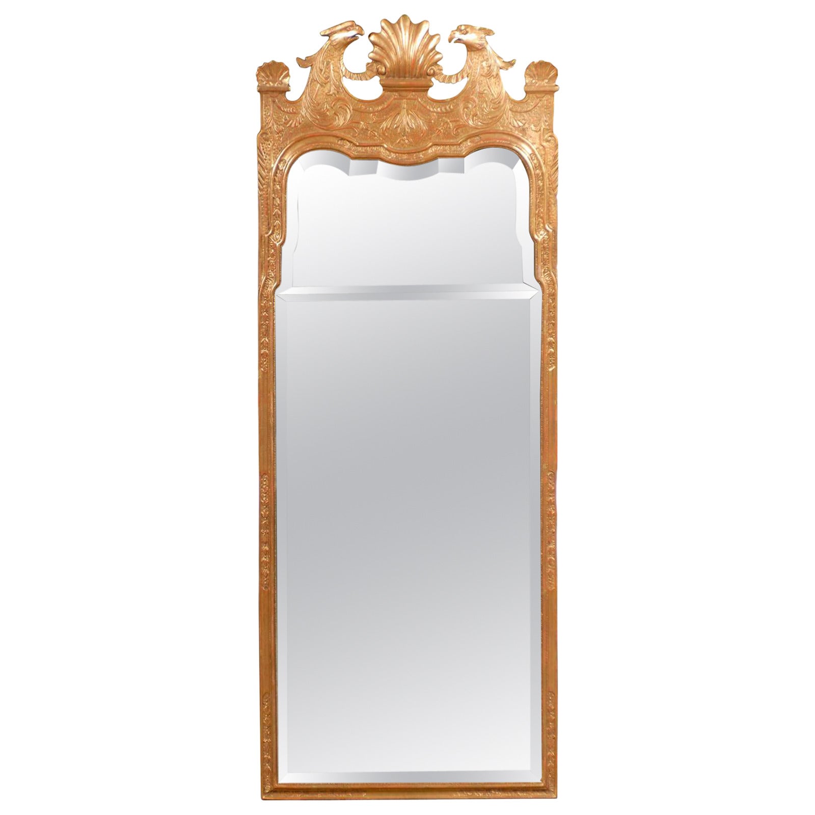 20th Century George III Style Gilt Mirror, Bird and Shell
