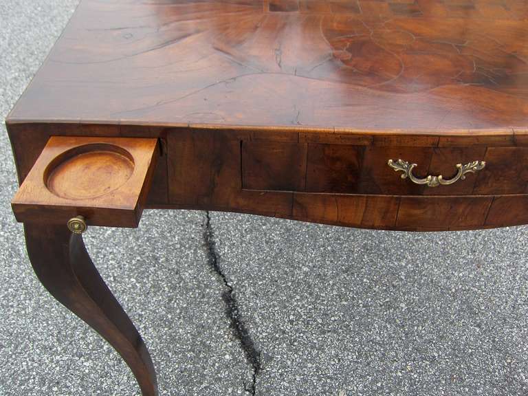 Midcentury Olive Wood Card Table In Good Condition In Atlanta, GA